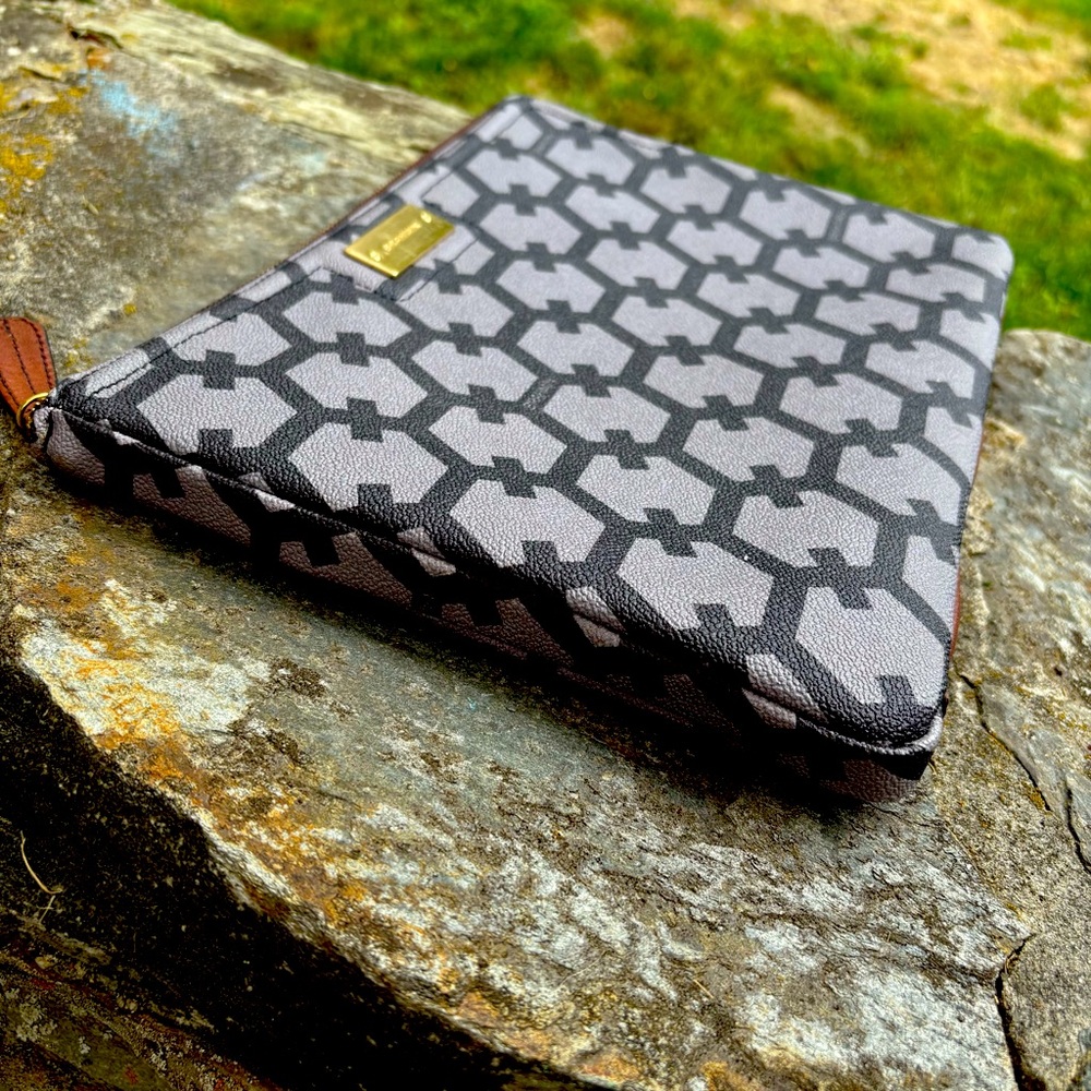 Brahmin Black and Gray Geometric Clutch - Picture 4 of 10